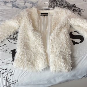 White fur jacket